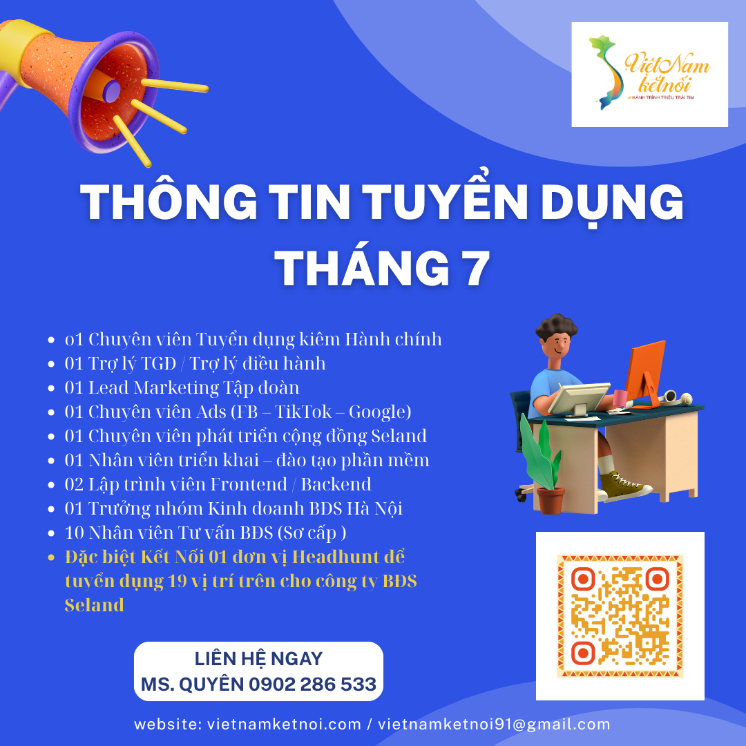 TIN TUYỂN DỤNG TỪ ĐỐI TÁC THÁNG 7.2025