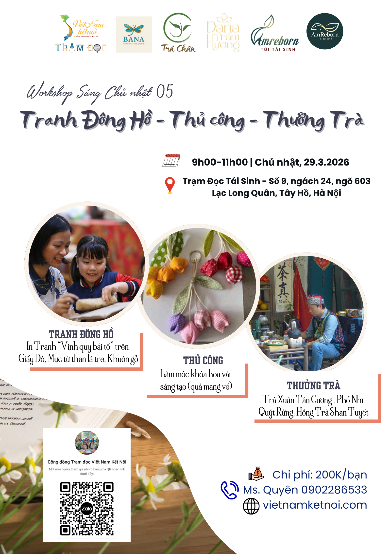 TRANH ĐÔNG HỒ - THỦ CÔNG - THƯỞNG TRÀ | WORKSHOP SÁNG CHỦ NHẬT 05