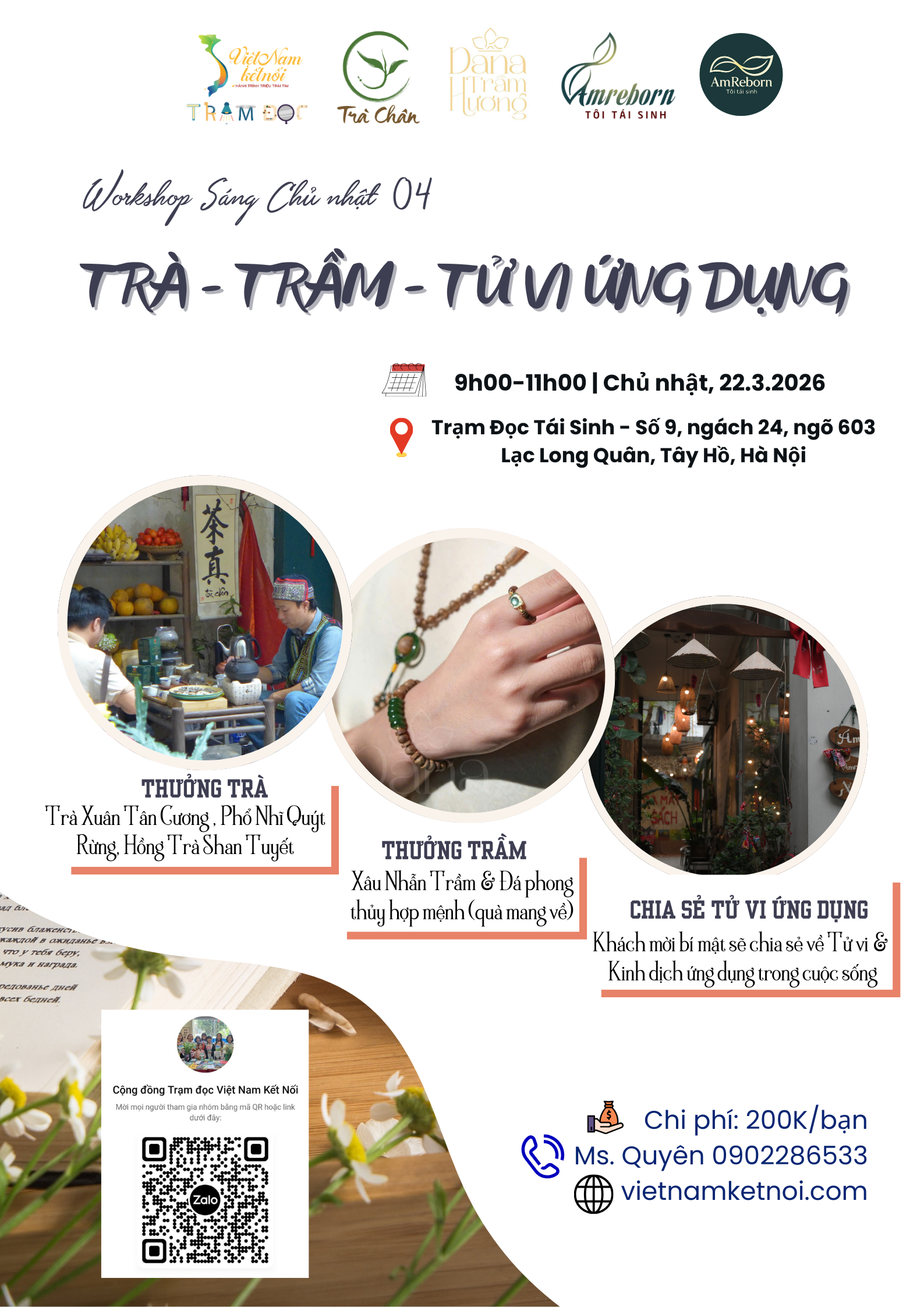 TRÀ - TRẦM - TỬ VI ỨNG DỤNG | WORKSHOP SÁNG CHỦ NHẬT 04